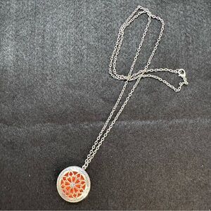 Lotus Aromatherapy Locket Essential Oil Diffuser Bohemian Pendant Necklace 15 In